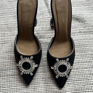 Black Embellished Women's Shoes